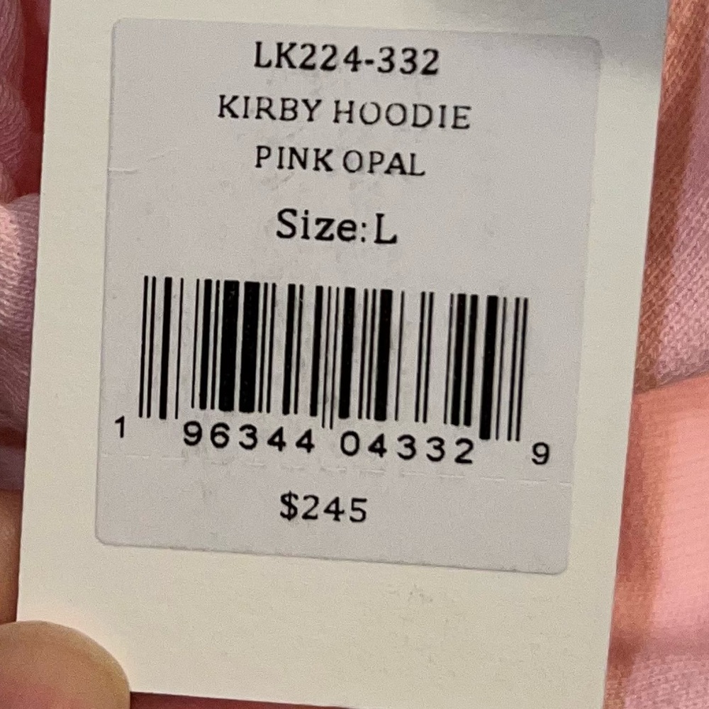 NWT LoveShackFancy Kirby Pink Opal Hoodie with Contrast Elbow Details - Picture 12 of 12